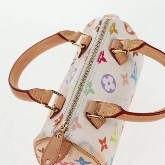 LOUIS VUITTON Monogram Multicolor Mini Speedy Hand Bag White M92645 Auth 143167A - Picture 8 of 16